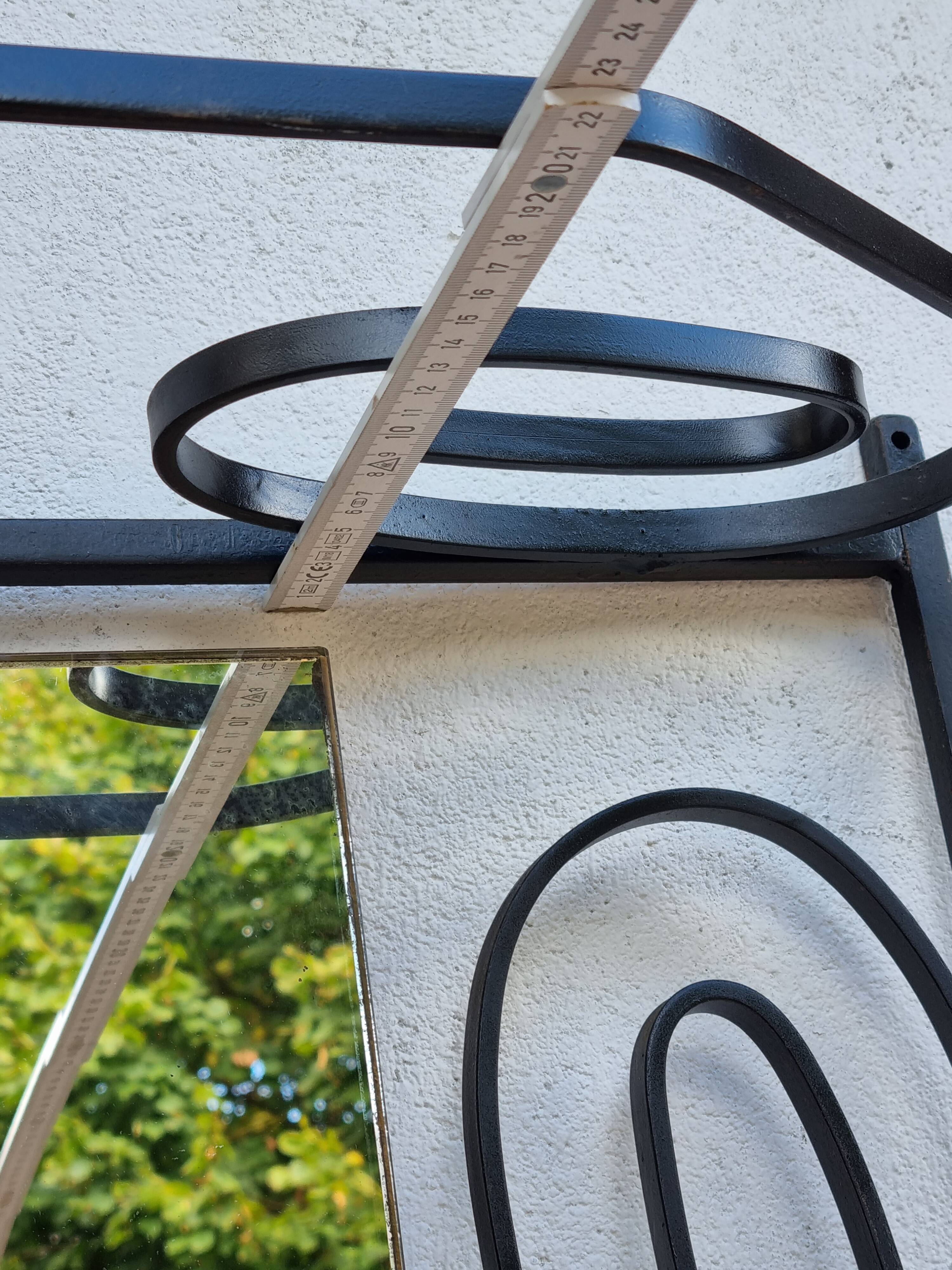 Entrance hall with black wrought iron mirror, renovated, 180 x 55 cm