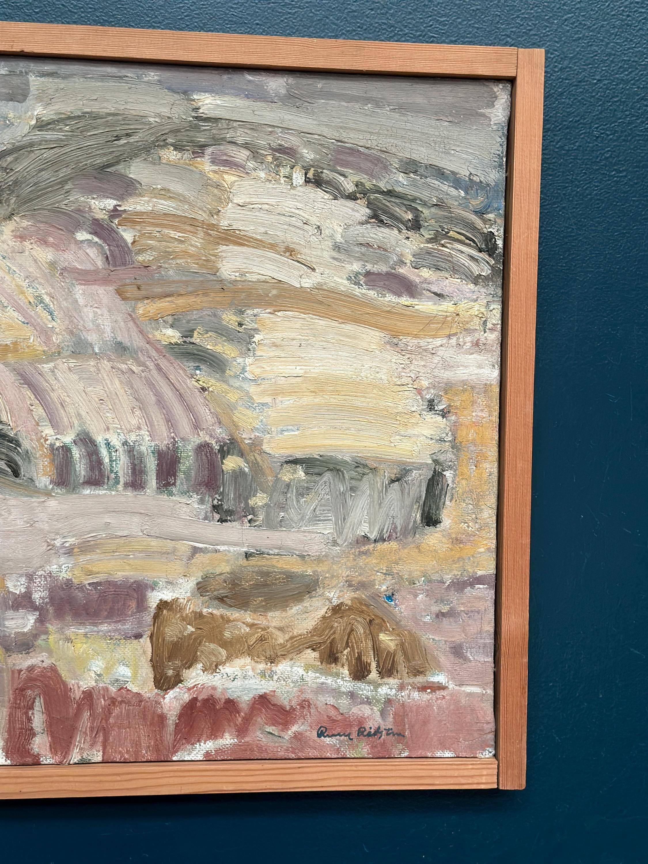 Swedish Oil on Canvas – “Catalan Landscape” by Rune Rådsten – Signed – Vintage & Framed