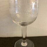 10 blown and engraved stemmed glasses