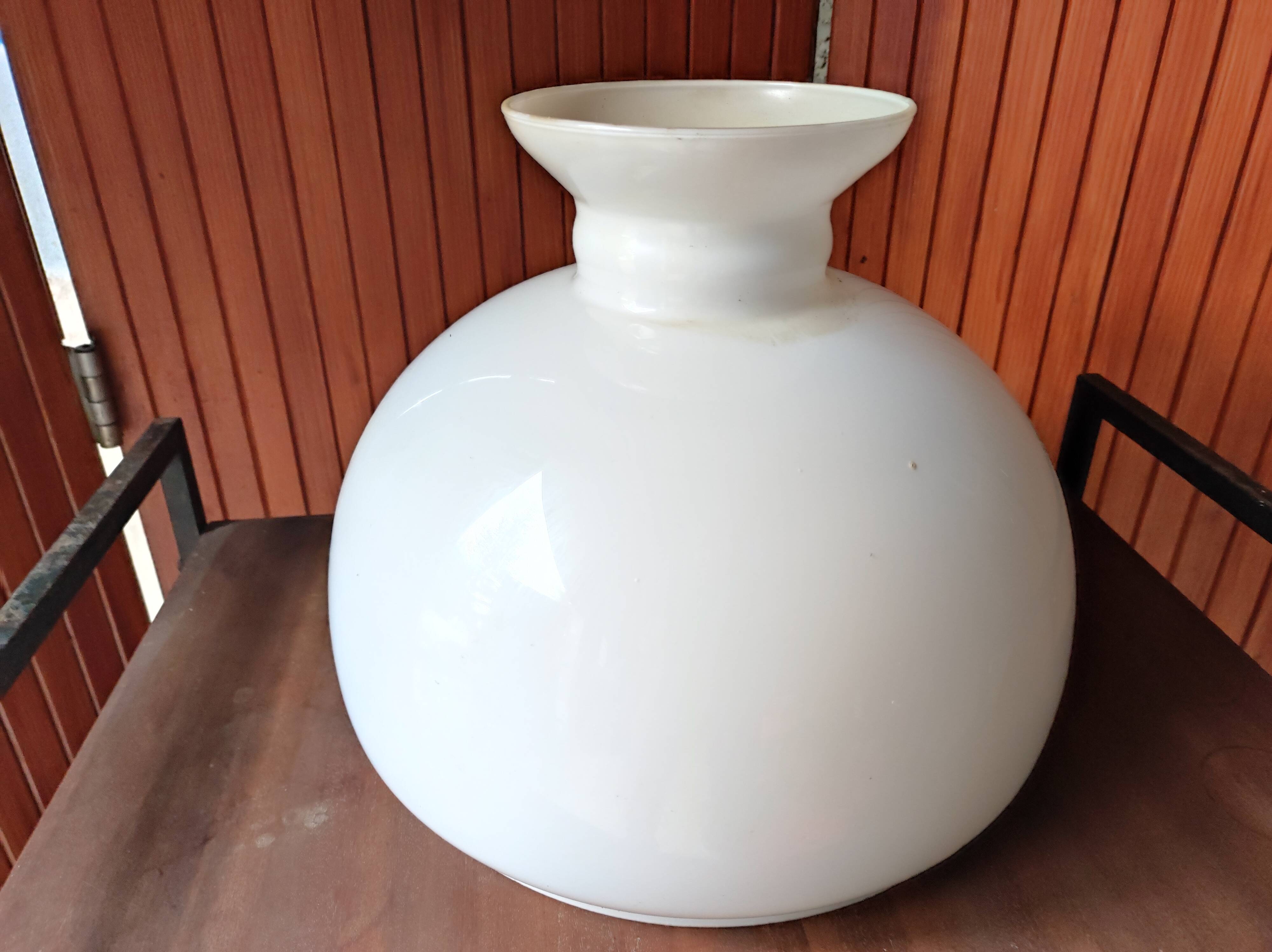 Globe lampshade opaline chandelier and lamp