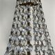 Balloon chandelier with glass crystal and brass tassels in empire style