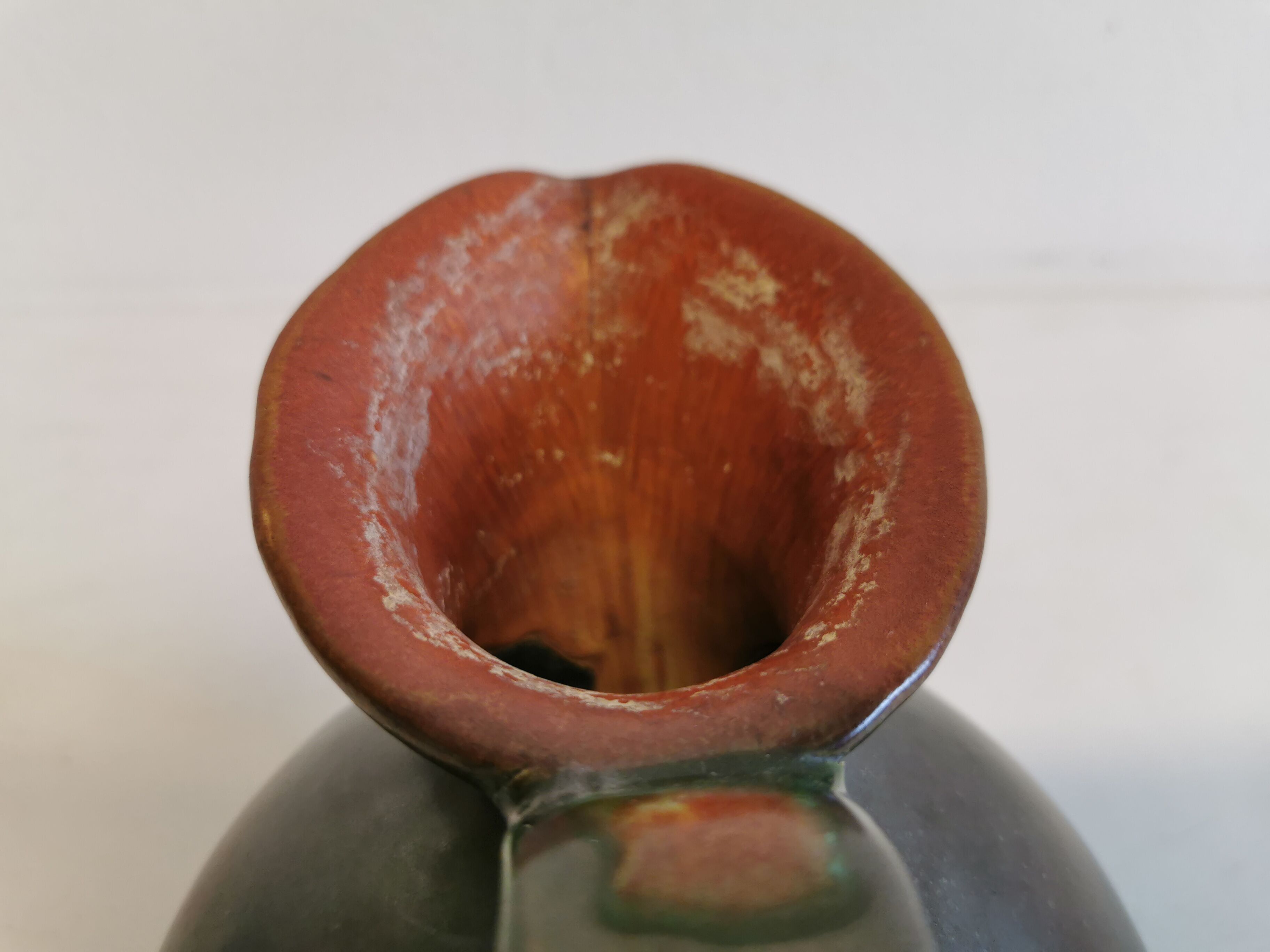 Keramic jug in metal glaze, from Danish Michael Andersen (Stamped with the 3 fish at the bottom)