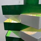 Modern metal lamella pendant lamp from the mid-century in the style of J. J. M. Hoogervorst for Anvia, 1960s.