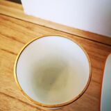 Coupe verre à pieds vintage opaline blanche laiton