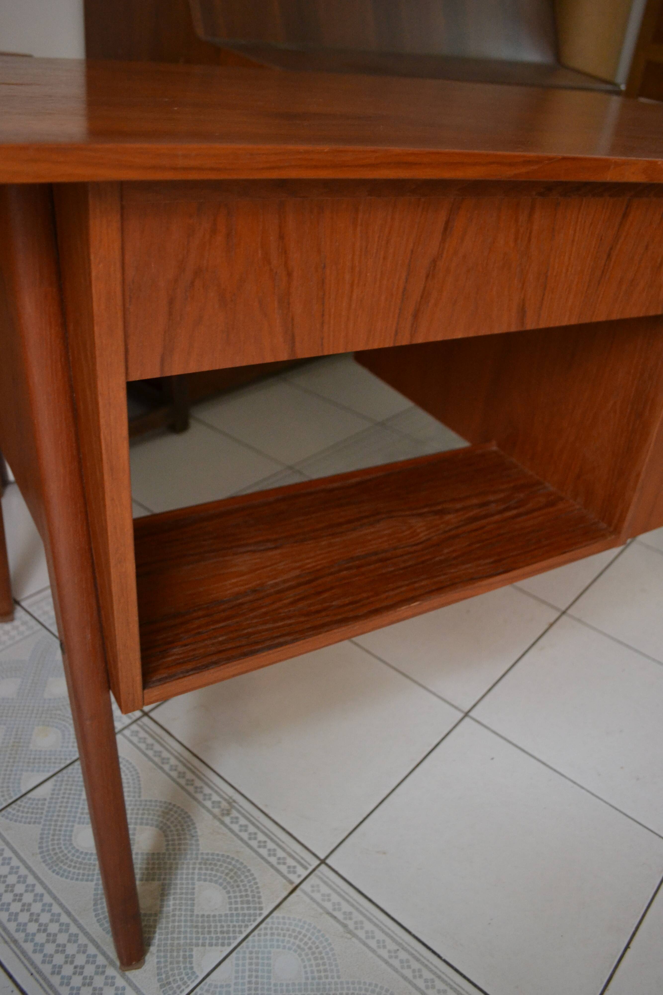 Scandinavian office 60s teak foot compass