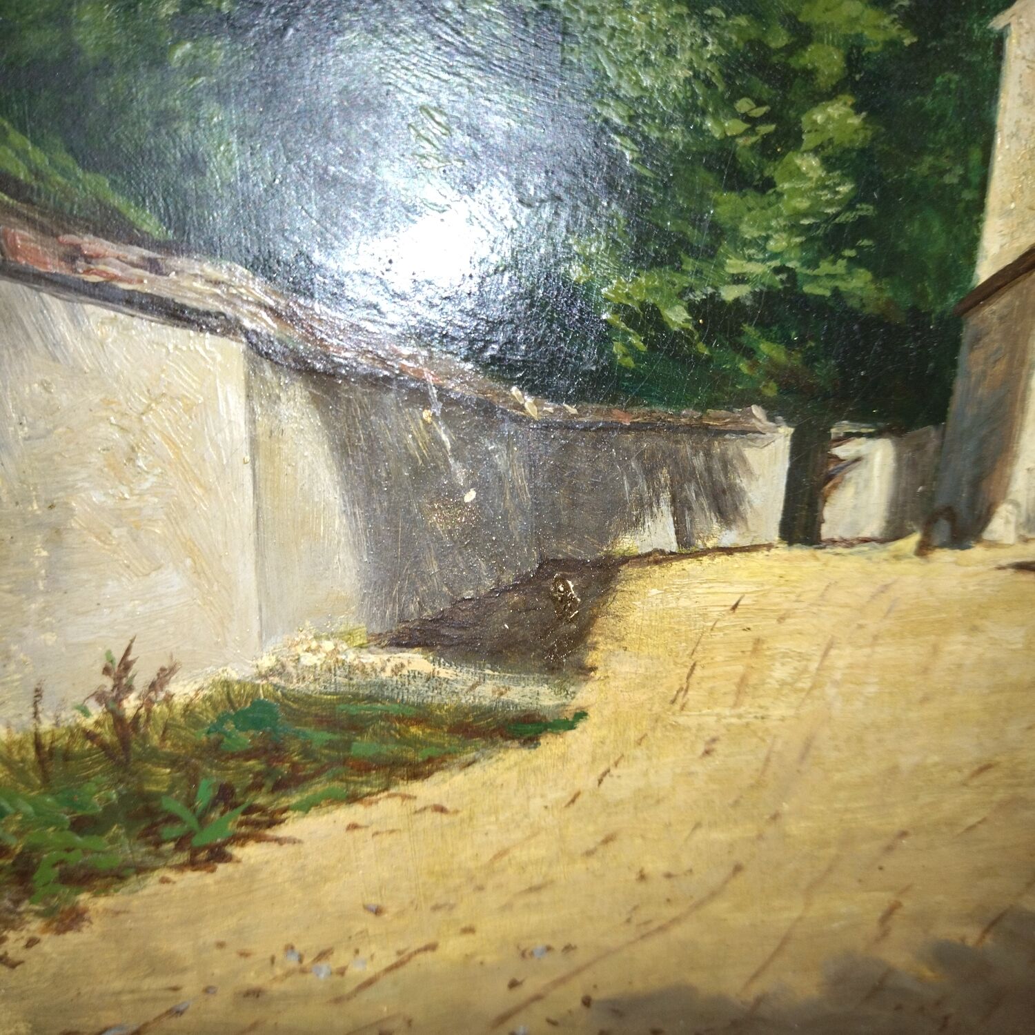 Oil painting on cardboard