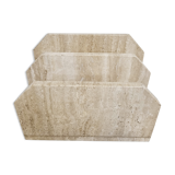 Vintage travertine magazine holder, 1970s