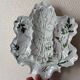 Limoges porcelain oyster plate BH, Art Nouveau botanical decoration.