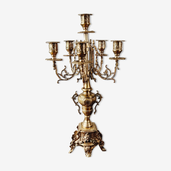 Old bronze chandelier 6 fires