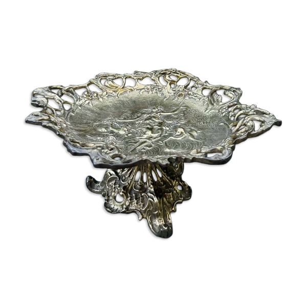 Grande coupe à fruits en bronze époque Art Nouveau Jugendstil