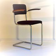 1930s Brown-red Bauhaus chair by W.H. Gispen