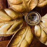 Gold metal flower wall light