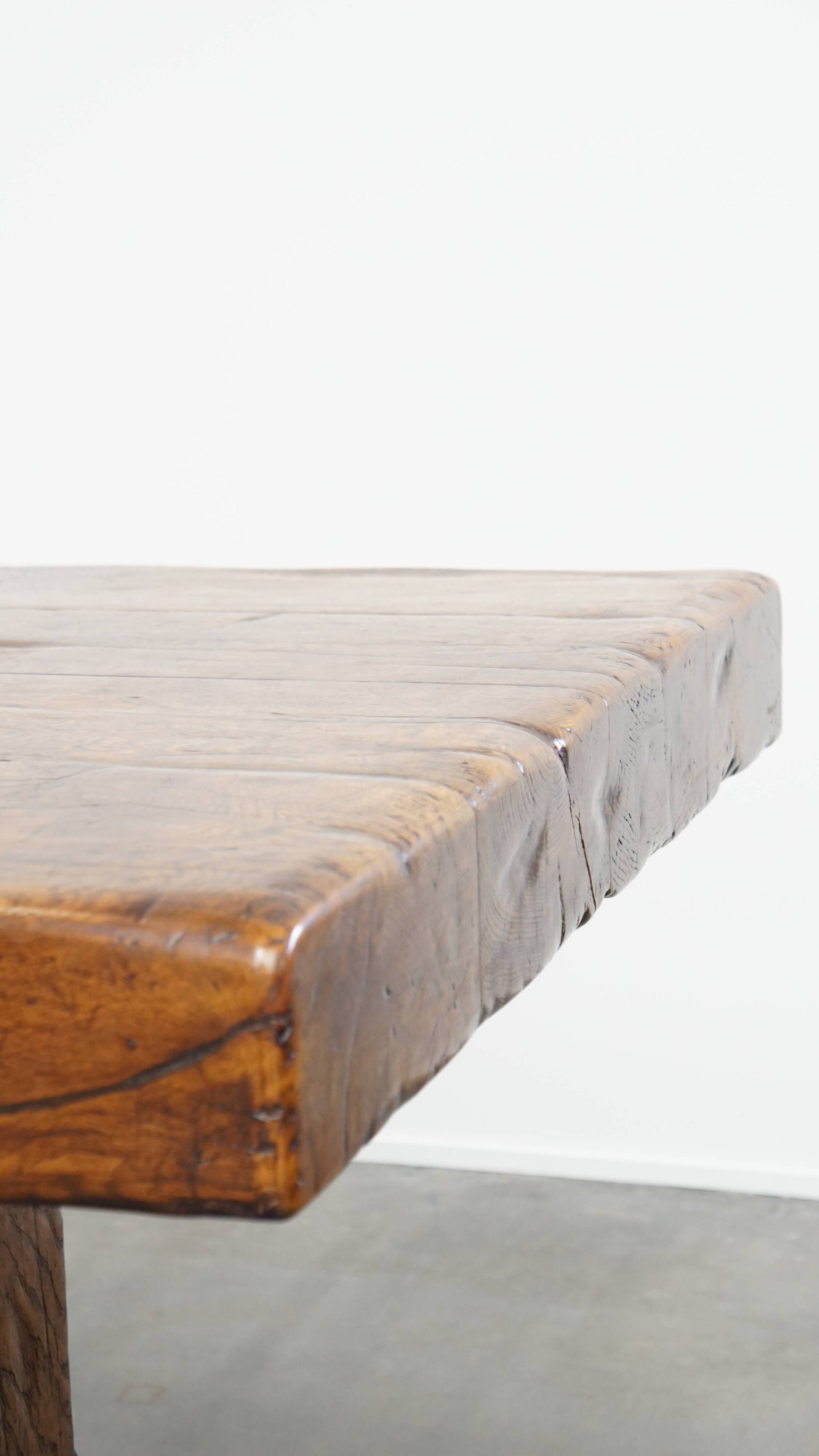 Very Heavy Antique French Table from the Early 1900s in Solid Oak