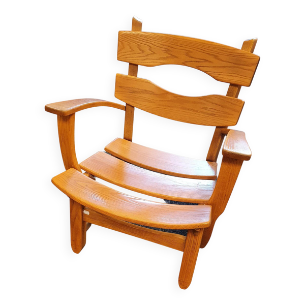Chaise brutaliste en chêne par Dittmann & Co pour Awa Radbound, 1970