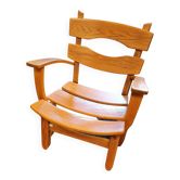Chaise brutaliste en chêne par Dittmann & Co pour Awa Radbound, 1970