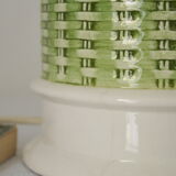 Pair of legs of ceramic lamp basketry italy vintage