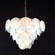 Handcrafted chandelier with Murano glass and handmade alabaster discs.