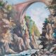 Tableau Pont Napoléon Luz Saint Sauveur 1950 signé