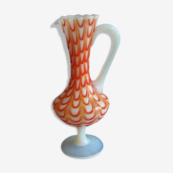 Crystal or opaline foot pitcher murano opalescent glass fair