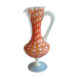Crystal or opaline foot pitcher murano opalescent glass fair