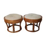 Pair of rattan stools
