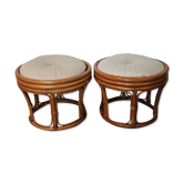 Pair of rattan stools