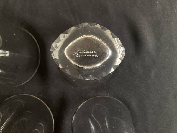 Set de 6 verres Lalique modernistes 1960 Kent gobelets en cristal