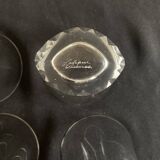 Set of 6 Lalique modernist glasses 1960 Kent crystal tumblers.