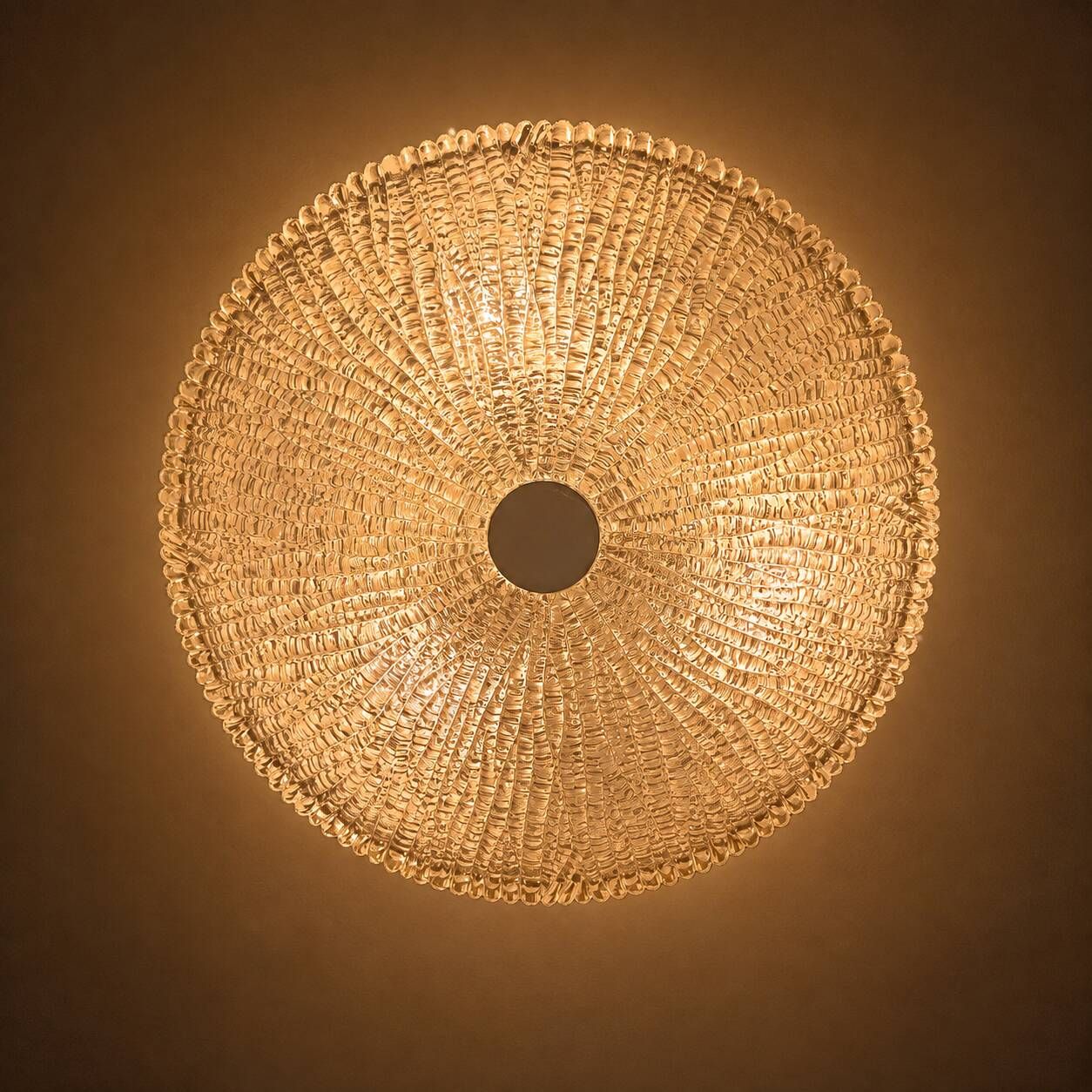 Kaiser Leuchten Mid-Century Pressed Glass Pendant Lamp, Germany, 1960s