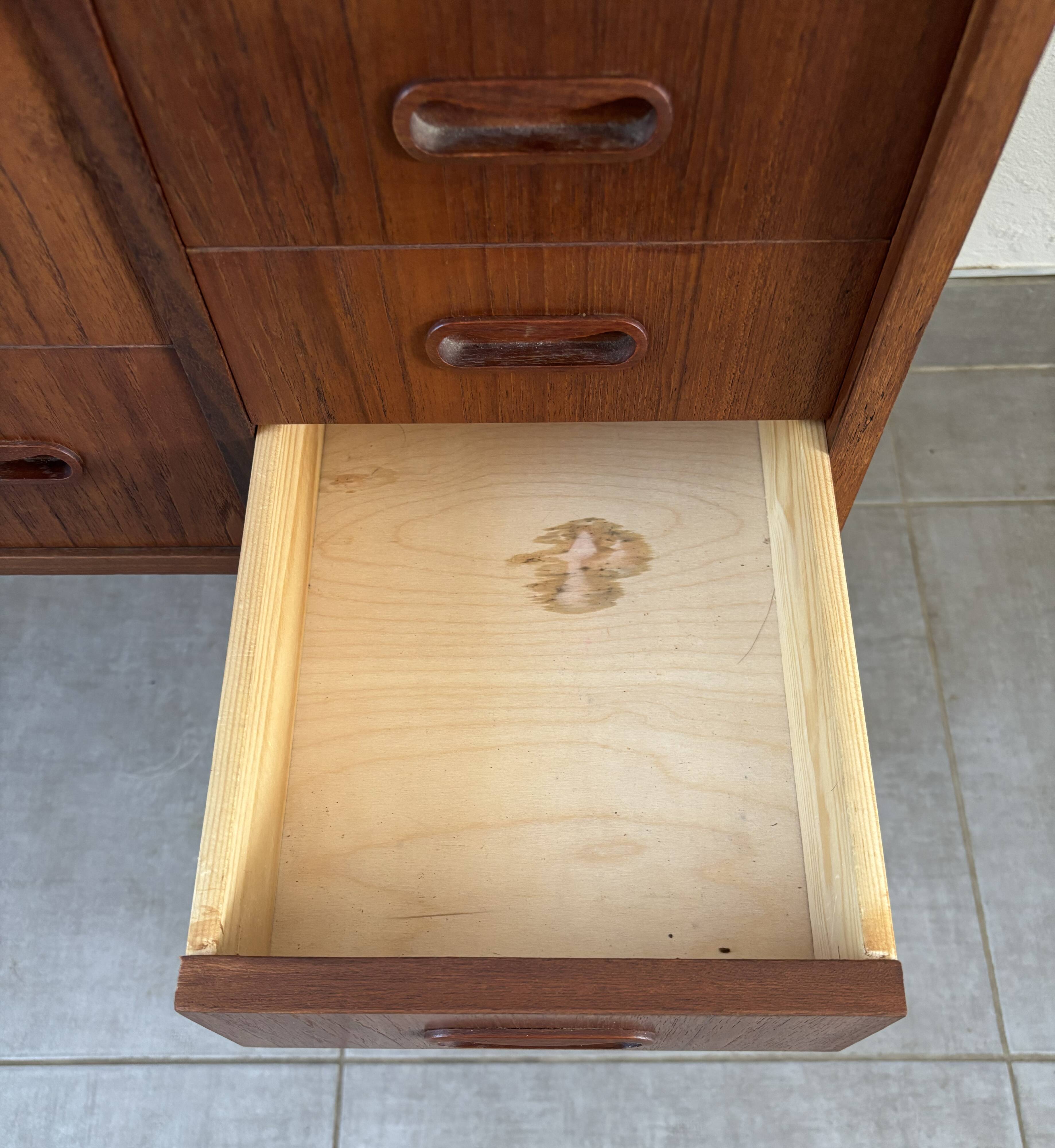 Vintage Danish teak hairdresser from the 1960s stamped Ag Spjel Kobber.