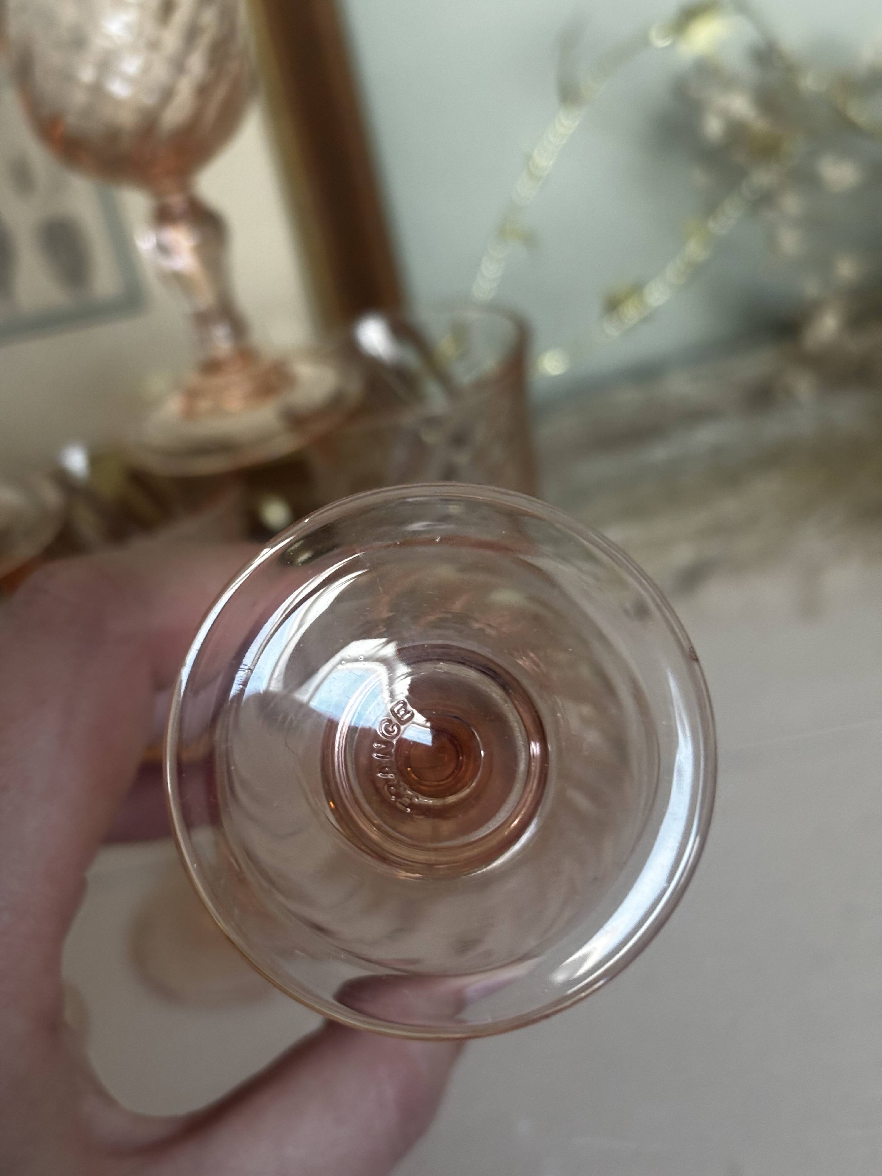 Lot de 8 verres à liqueur vintage Rosaline