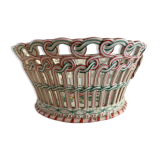 Fruit basket in fine polychrome earthenware KG Lunéville, 1900