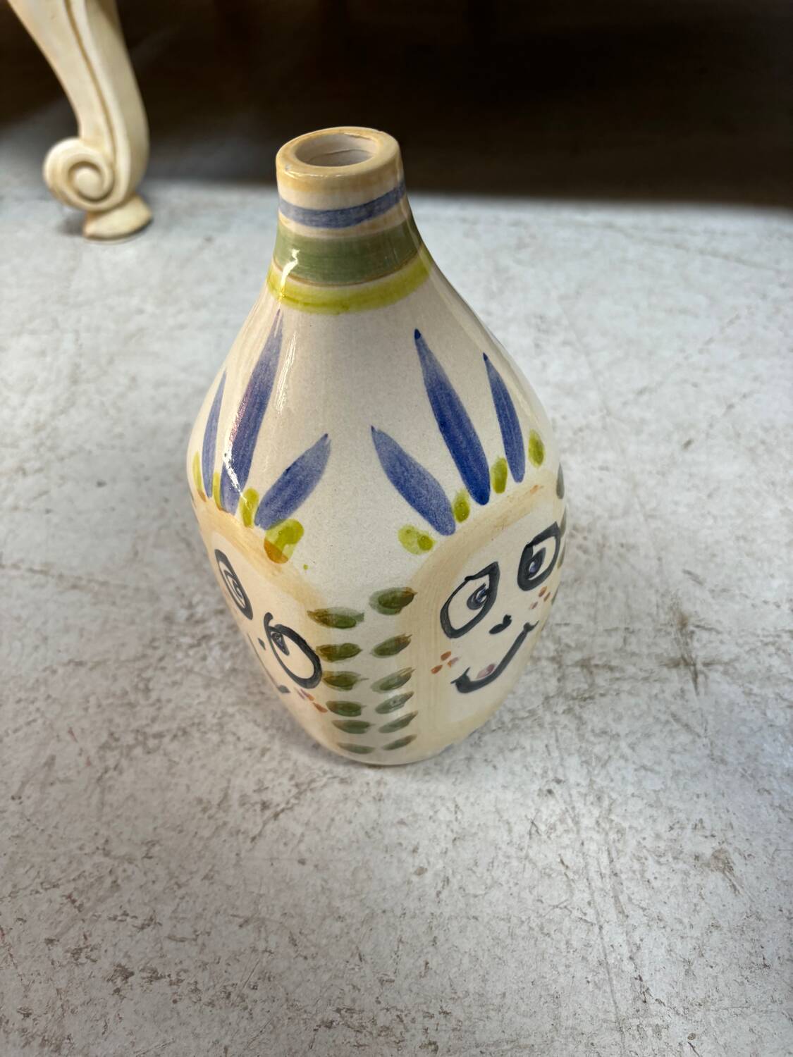 ceramic Vase decorated with Face 22cm