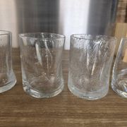 5 engraved bubble glass cups BIOT Free-form pinched (H 10 cm)