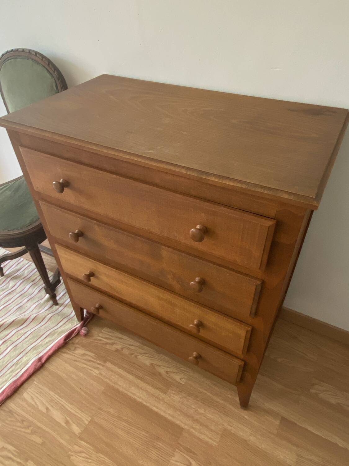 Vintage chest of drawers with compass feet