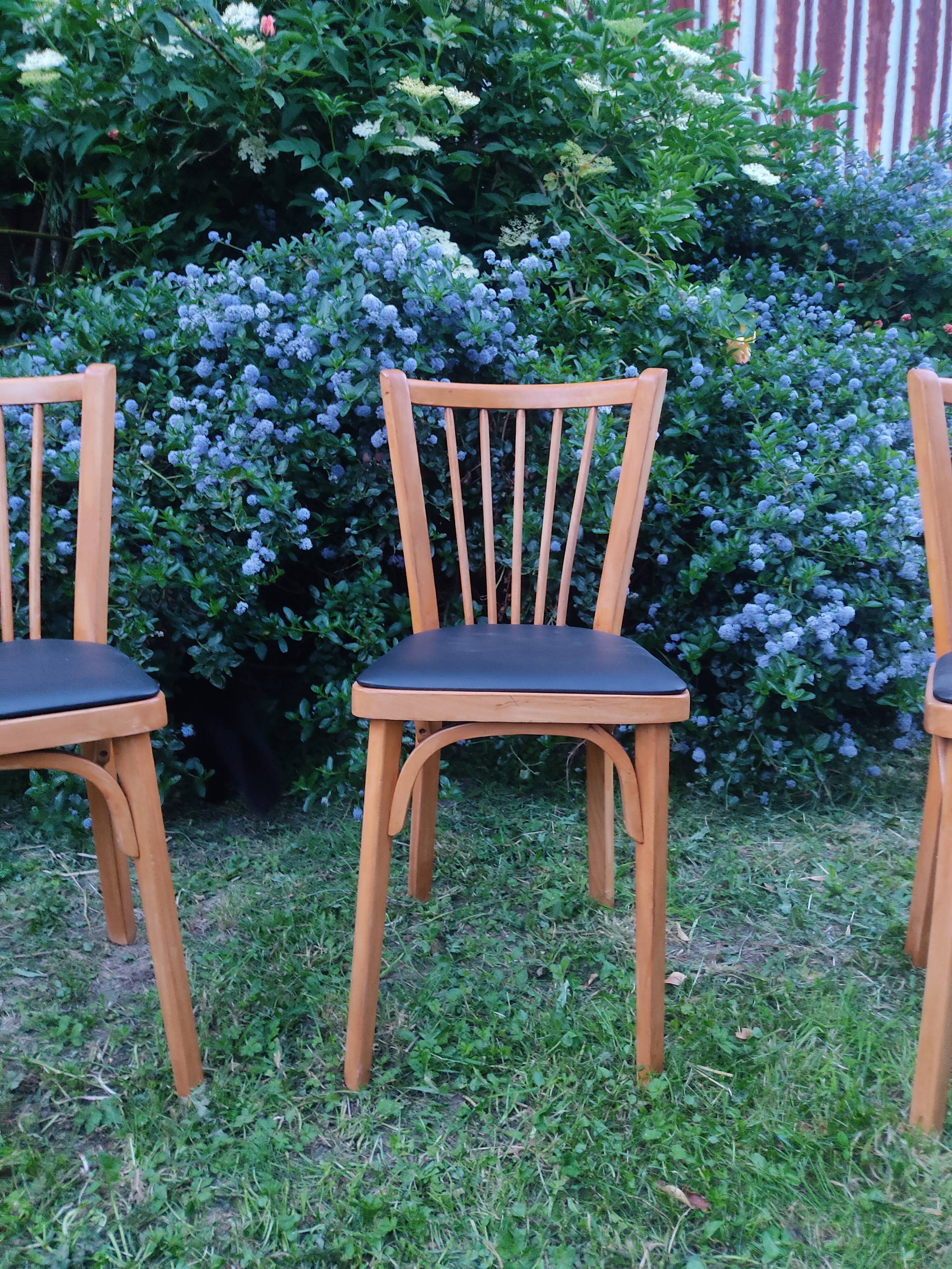 Set of 3 baumann bistro chairs n°12