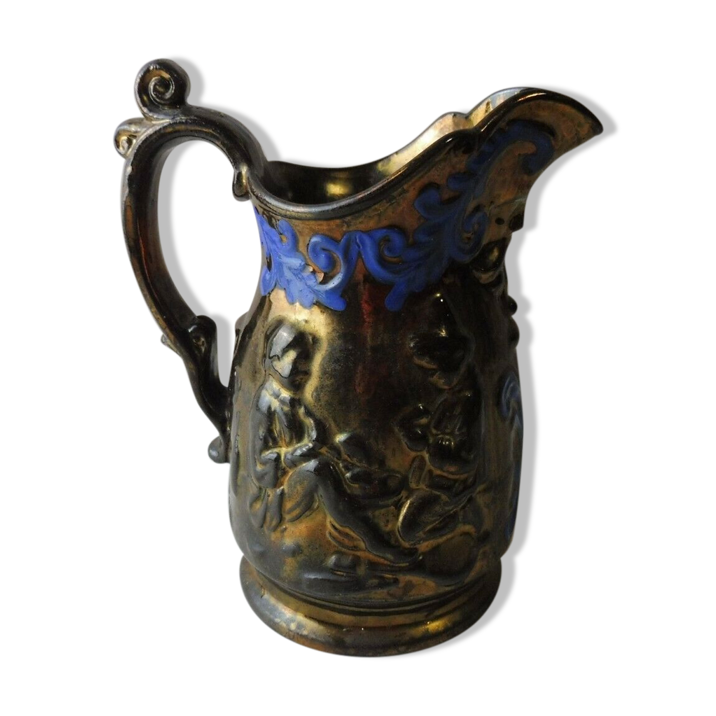 Decanter decoration relief, in jersey ceramic, nineteenth