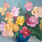 Painting bouquet of flowers by Lucien Le Guern