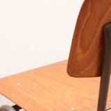 Vintage Eromes oak and gray chair, square seat