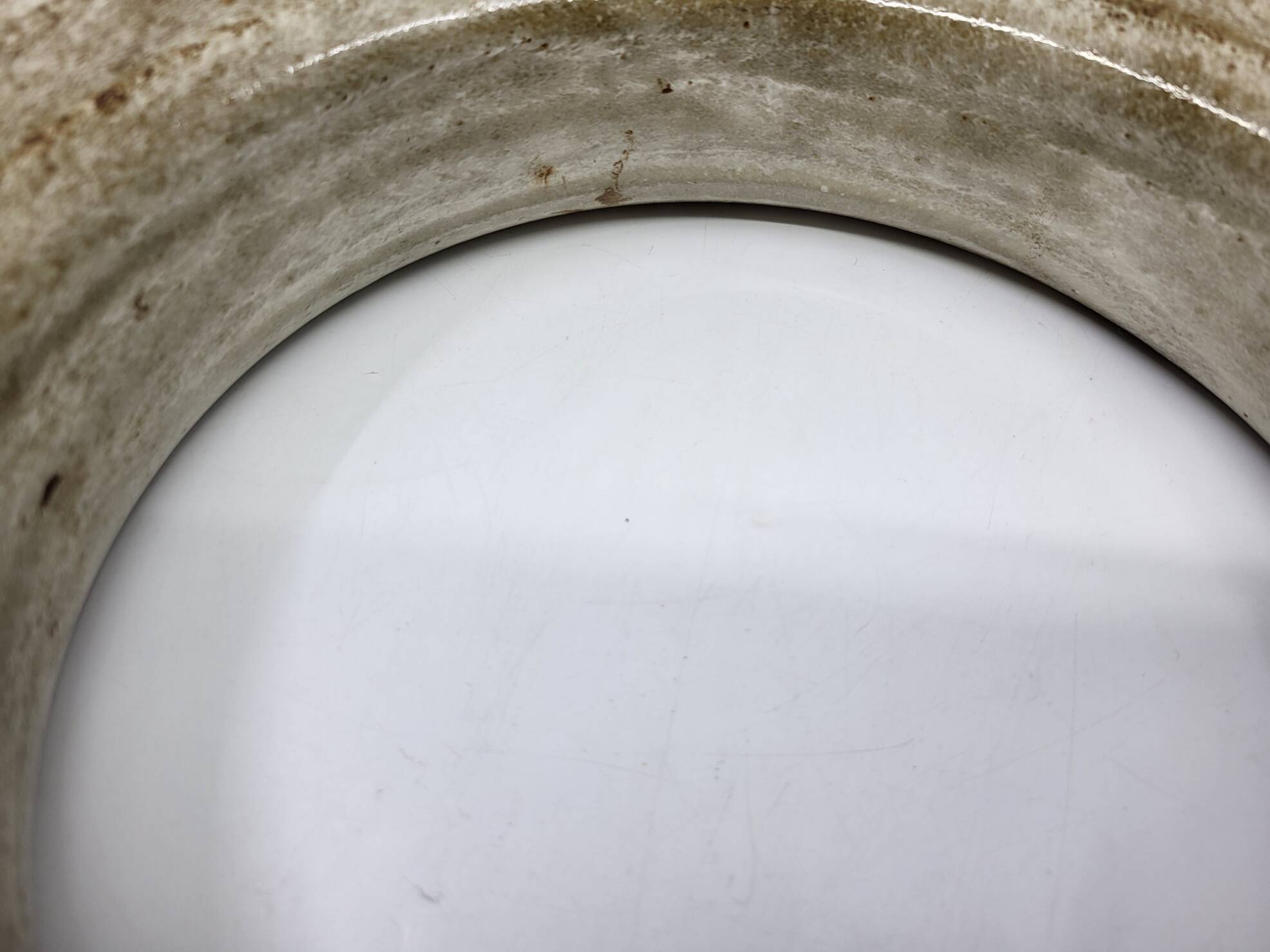 Vintage glazed stoneware pitcher in sculptural ring shape (1970s)