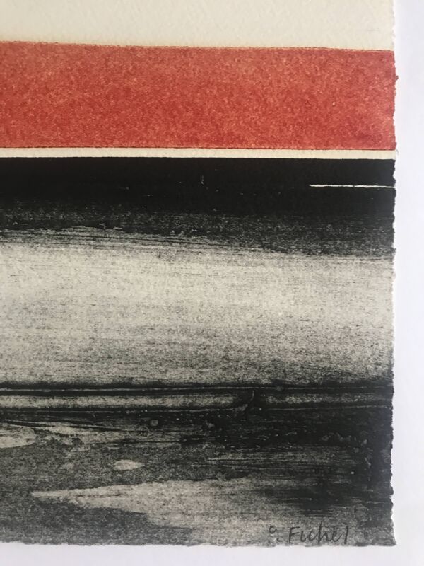 Pierre FICHET, Sans titre, c. 1969. Lithographie gaufrage signée au crayon