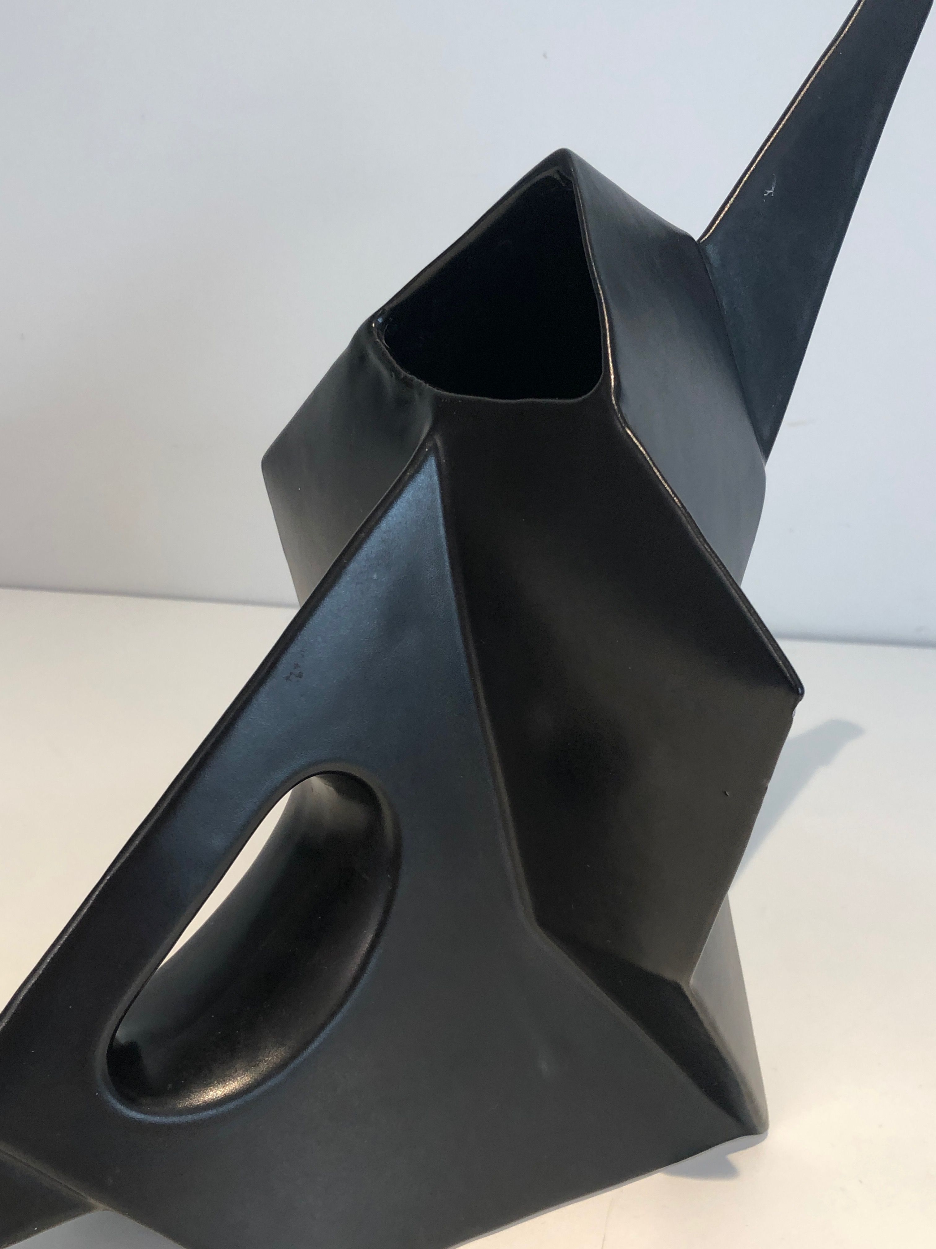 Black ceramic elephant jug