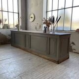 XXL walnut trade counter with multiple drawers