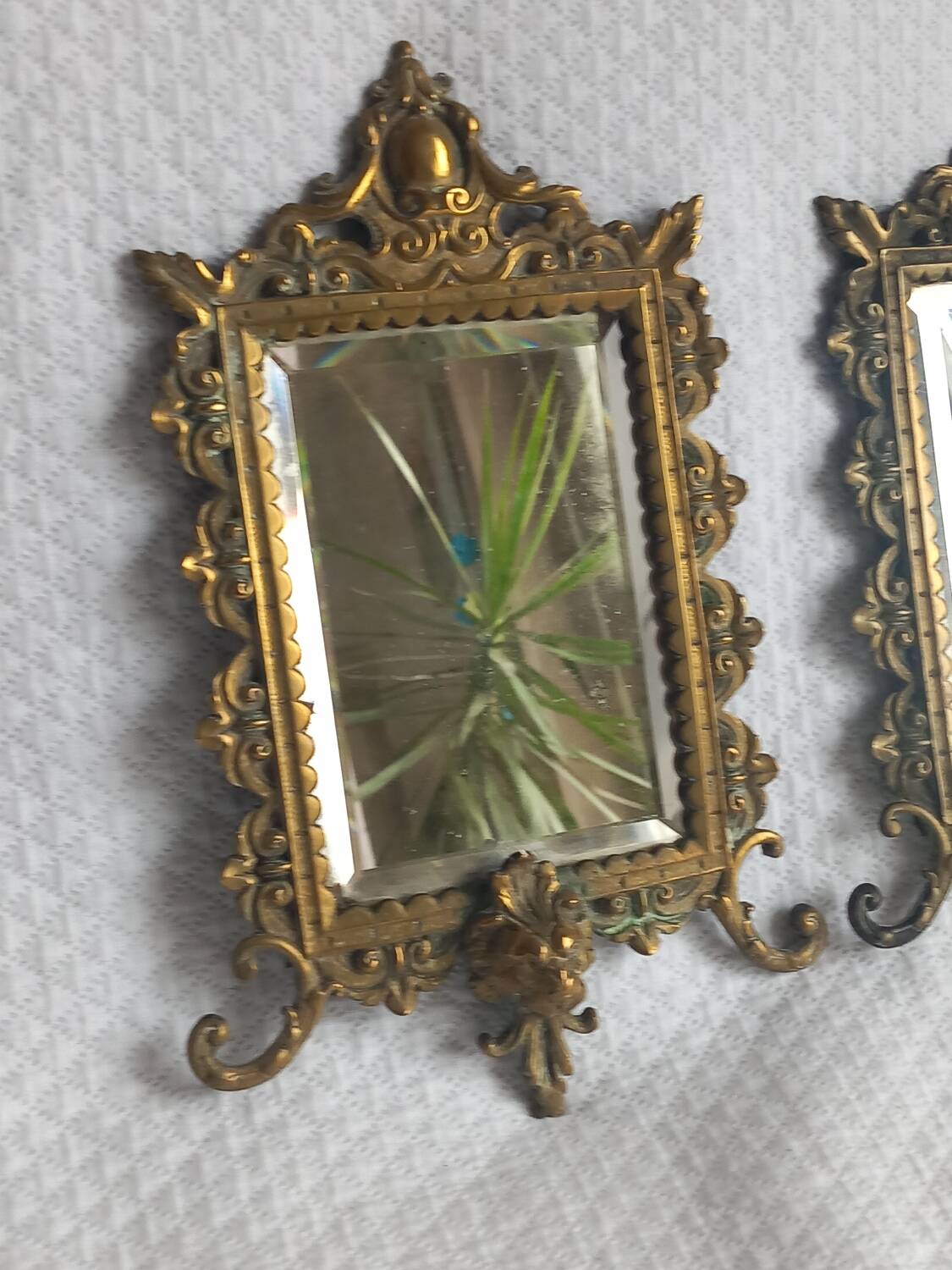 Pair of antique bronze mirrors – Louis XV / Rococo style – 19th century