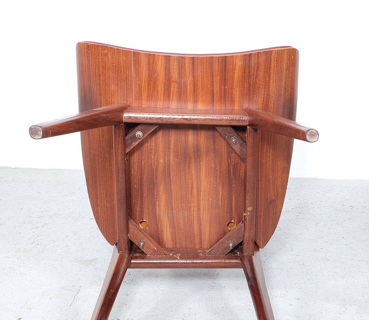 Vintage teak wooden ladder chairs, 1960s