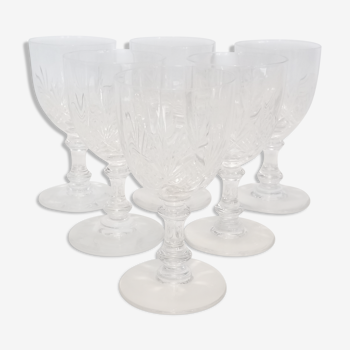 Set de 6 verres à porto en cristal de Baccarat vers 1910