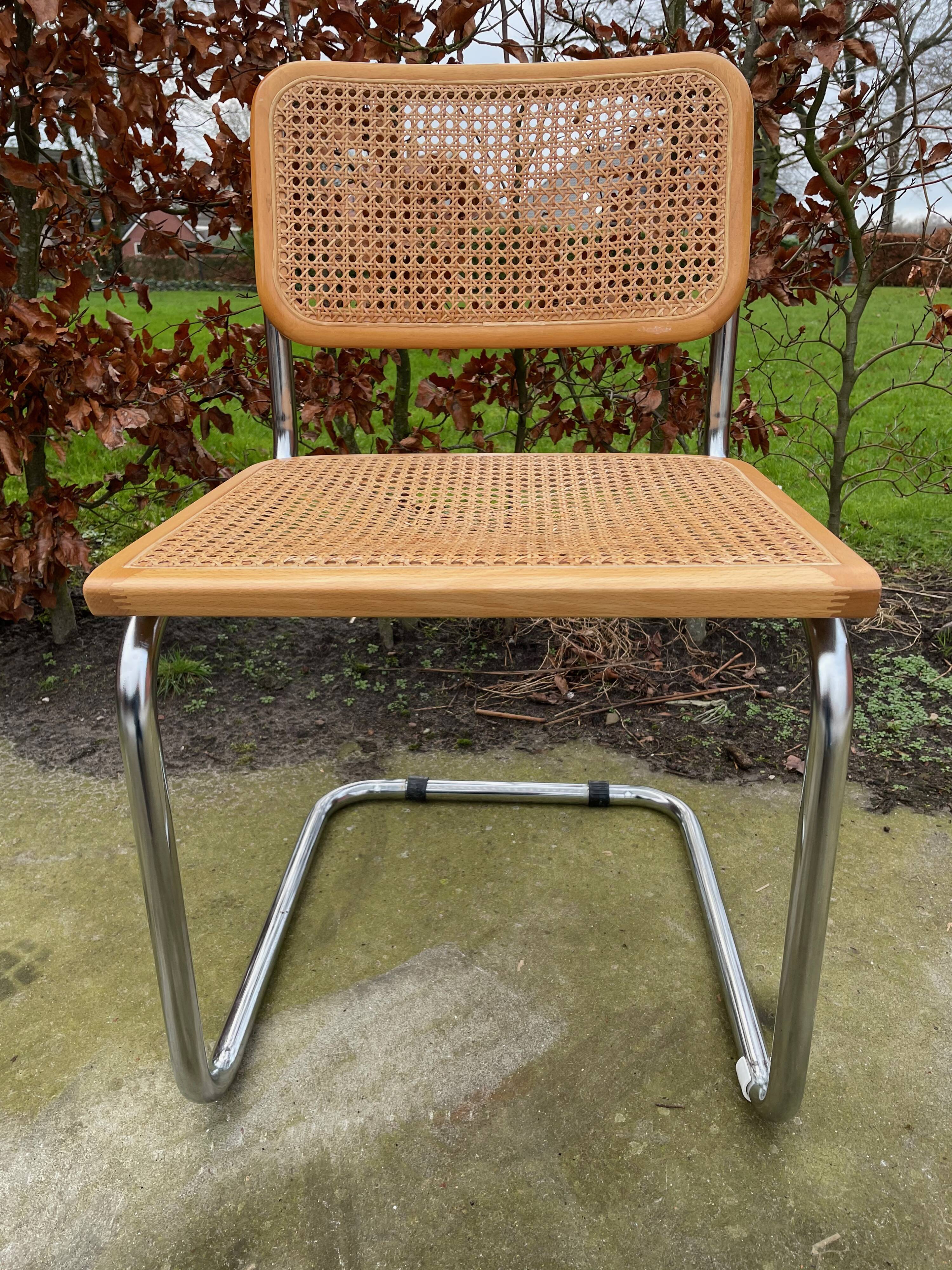 Lot of 4 Chairs Model Cesca designed by Marcel Breuer