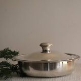 Légumier avec couvercle en métal argenté