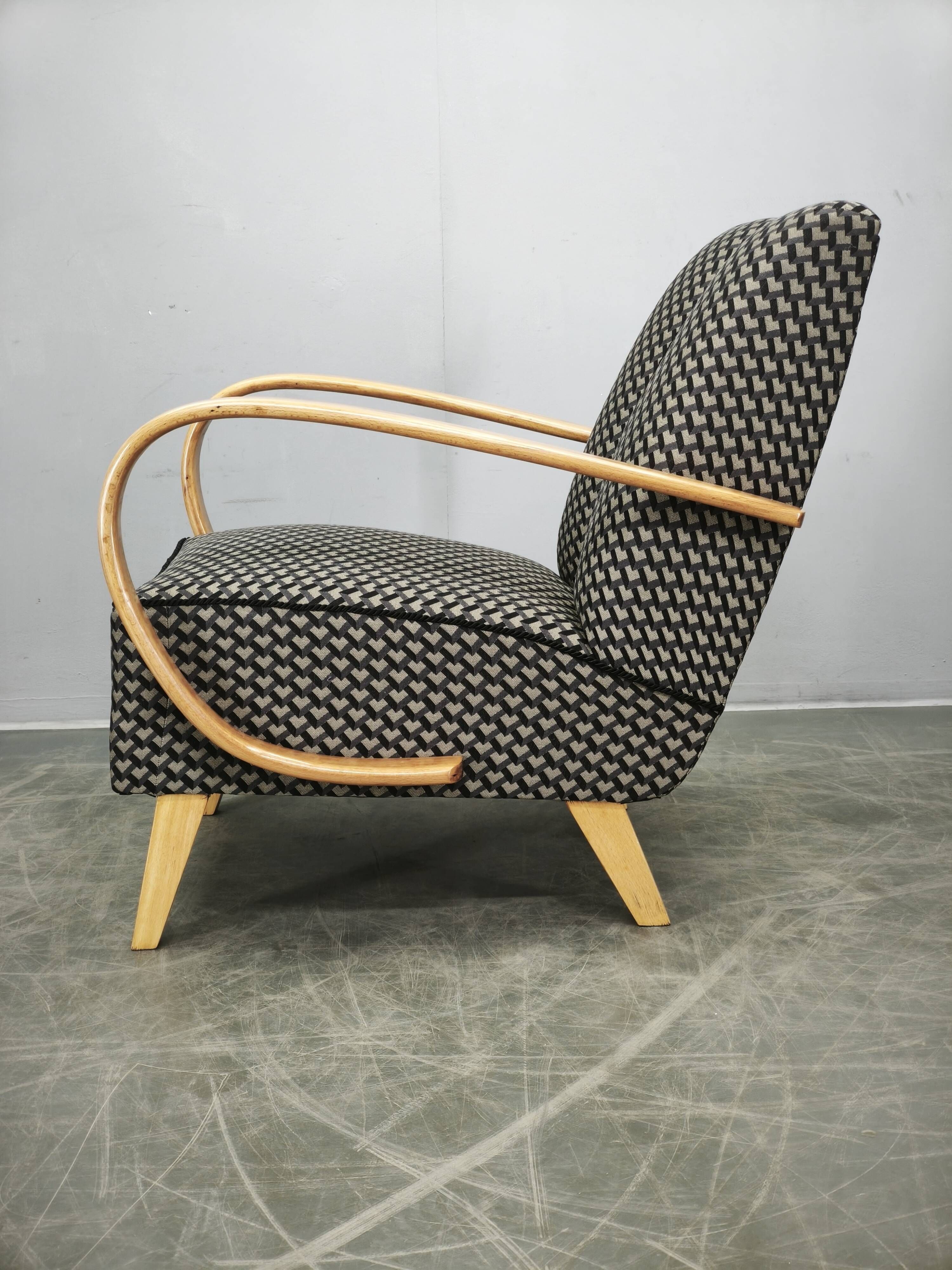 Art Deco Armchair by Jindrich Halabala, Czechoslovakia, 1940s