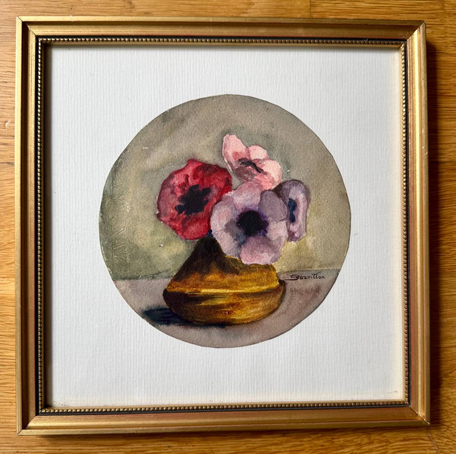 Still life with Nasturtiums signed Cornillon 20th century